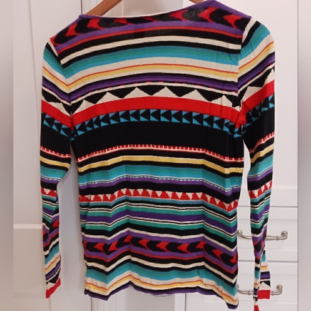 Chaps Cotton Aztec Print Sweater Pullover - Picture 4 of 8